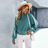 autumn and winter long sleeve women's solid color Hoodies
