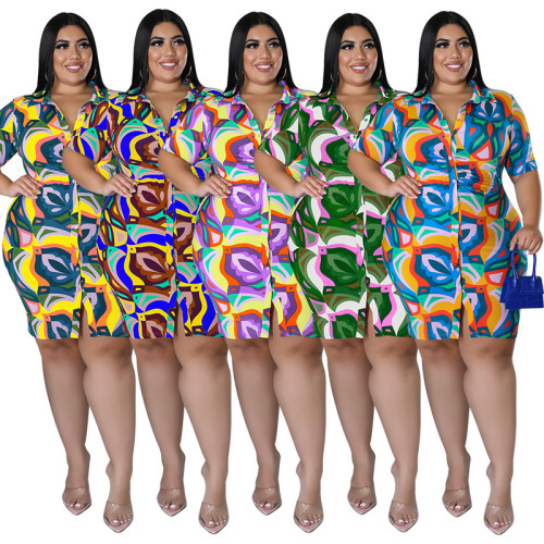 Kurzärmliges, langärmliges Sommerhemd für Damen in Übergröße