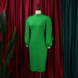 Plus Size Women Solid Color cut out sleeve bodycon Dress