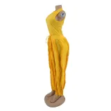 Women's Two Piece Tassel Pants Sleeveless Casual Two Piece Set