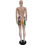 Women Summer Print Swimsuit Two Piece