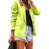 Women Fashion Turndown Collar Chic Long Sleeve Blazer