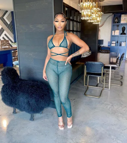 Summer Women's Fashion Sexy Breathable Solid Color Casual Two Piece Set