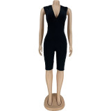 Women'S Sexy Solid V-Neck Sleeveless Women'S Jumpsuit