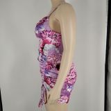 Plus Size Women Printed Sling Bodycon Dress