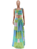 Women Summer Camisole + Dress Two Piece Set