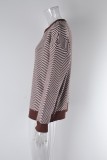 WomenBasic Round Neck Long Sleeve Striped Sweater