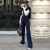 Women Fitted High Waist Style Bell Bottom Pants