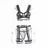 Women Sexy Lace-Up Leg Exotic Bra And Panty Lingerie Set