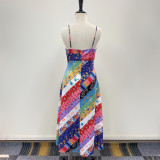 Women'S Summer Print Sleeveless Holidays Strap Dress