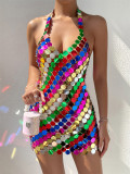 Sexy Nightclub Multi-Color Sexy Dress