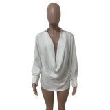 Autumn and winter women's cardigan v-neck loose long-sleeved top