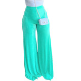 Women's Thin Multicolor Loose High Waist Casual Trousers Wide Leg Pants Bell Bottom Pants