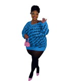 Plus Plus Size Women's Knitting Letter Ripped Sweater Maxi Sweater