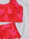 Floral Print High Waist Sexy Bikini Swimsuit