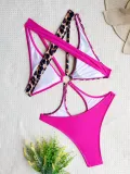 One Piece Swimsuit Patchwork Bikini Women's Cross Swimsuit Color Block Bikini