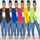 Fashion solid color women's ruffled long-sleeved blazer women