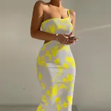 Women Sexy One Shoulder Cutout Long Dress