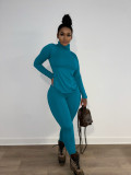 Women'S Fall Comfort Casual Solid Long Sleeve Two Piece Tracksuit
