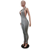 Women's Fashion Sexy Sling Neck Wrap Low Back Slim Jumpsuit