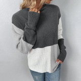 colorblock half turtleneck pullover women's autumn and winter knitting shirt