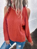 Свободный свитер осень-зима с открытыми плечами повседневный термотоп