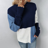 pull à col roulé demi-colorblock chemise à tricoter automne et hiver pour femmes