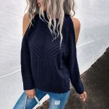 Свободный свитер осень-зима с открытыми плечами повседневный термотоп