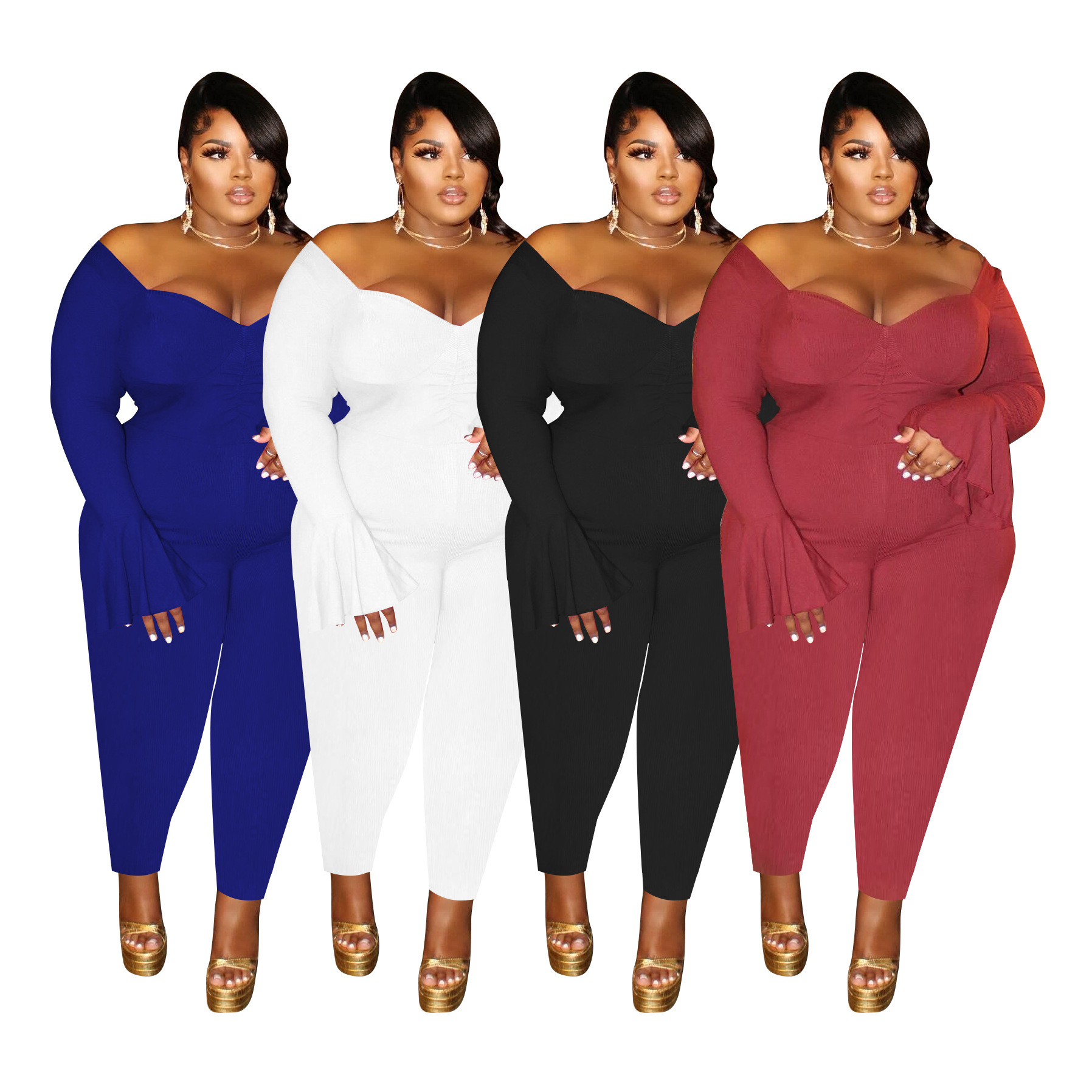 Jumpsuit Summer Plus Size Jumpsuits Women Rompers Body Woman Jumpsuite  Bodycon Overalls Sexy Macacao Romper (Color : Black, Size : L): Buy Online  at Best Price in UAE - Amazon.ae