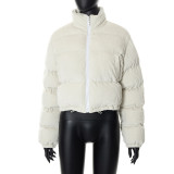 Женское осенне-зимнее модное стеганое пальто с воротником-стойкой, толстая теплая куртка