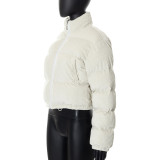 Dames herfst en winter mode opstaande kraag gewatteerde jas dikke warme jas