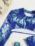 Women Sexy Floral Print Swimwear Bikini Three-Piece