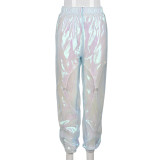 Women Fall Color Changing Mesh See-Through Pants