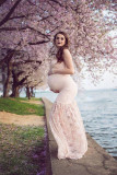 Women's Maternity Sexy Lace Slim Sleeveless Strapless Maternity Dress