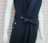 Spring/Summer Sexy Turndown Collar Sleeveless Bodysuit Slim Fashion Professional Jumpsuit
