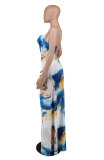 女性の夏のシックなスリット プラス サイズのストラップ バックレス マキシ ドレス