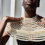women's sexy fashion pearl crop top