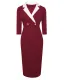 Fashion Women Chic Elegant Suit Skirt Button Patchwork Dress