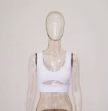 Spring Summer Fashion Women'S Hollow Out U-Neck Slim Basics Crop Vest Tops