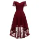Women Sexy Elegant Off Shoulder lace Short Sleeve Mermaid Dress