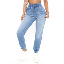 Pantalon en jean stretch taille haute pour femme