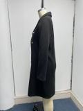 Fall/Winter Long Sleeve Turndown Collar Double Breasted Coat