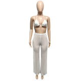 Women's Club See-Through Mesh Sexy Three-Piece Outfit