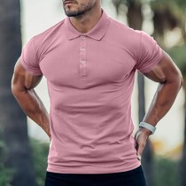 Einfarbiges Herren-T-Shirt Mehrfarbige Baumwolle Kurzarm Herren-Poloshirt Casual Fashion Top