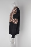 Herbst/Winter Damen Pullover mit V-Ausschnitt und Leopardenmuster Damen Basic Pullover