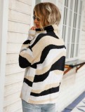Herbst/Winter-Pullover halber Rollkragenpullover in Übergröße, Strickhemd, Basic-Pullover