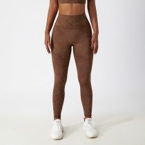 Baskılı Yoga Pantolon Açık Koşu Spor Pantolon Yüksek Bel Şeftali Popo Kaldırma Sıkı Uydurma Spor Pantolon Kadın