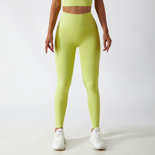 Pantalones de yoga transpirables de secado rápido Pantalones deportivos de cintura alta para levantar glúteos Pantalones deportivos ajustados para exteriores para correr