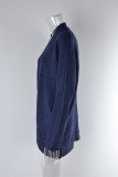 Herbst Winter Plus Size Damen Strickjacke Unregelmäßiges Strickhemd Hohlstrickpullover Jacke