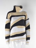 Herbst/Winter-Pullover halber Rollkragenpullover in Übergröße, Strickhemd, Basic-Pullover